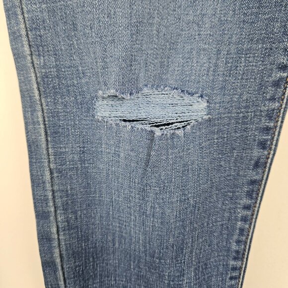Levis Womens Blue Jeans Size 8 Medium 311 Skinny Shaping W29 L30 Distressed Deni - Picture 7 of 13